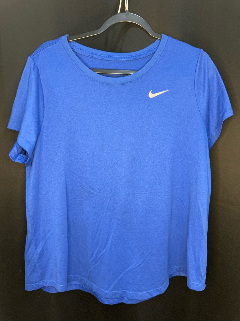 Nike Blue Short Sleeve Athletic Tee with Subtle Swoosh